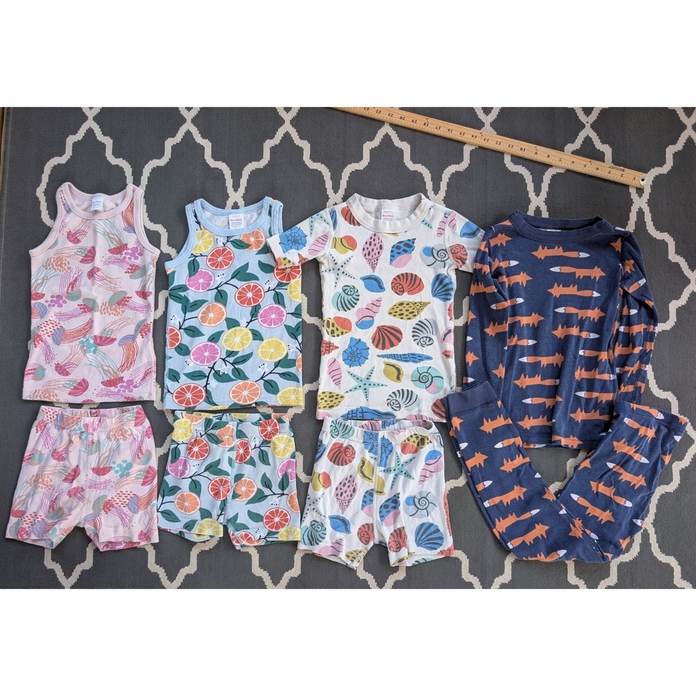 Hanna Andersson Girls Pajama Lot Size 5 6-7‎ & 8 READ Tank Short & Long